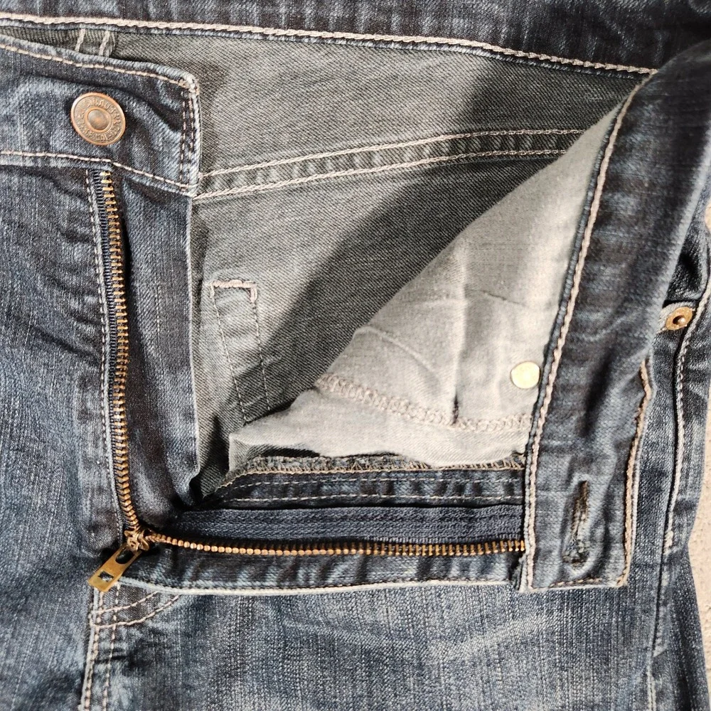 Levi's 505 Jeans Men 32X34 Blue Regular Fit Dark‎ Wash Denim